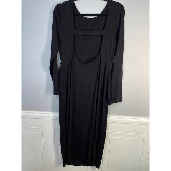 ASOS Design, Size 14 Maternity, Black Maxi Dress, Open Back, Bodycon, EUC - Picture 2 of 6